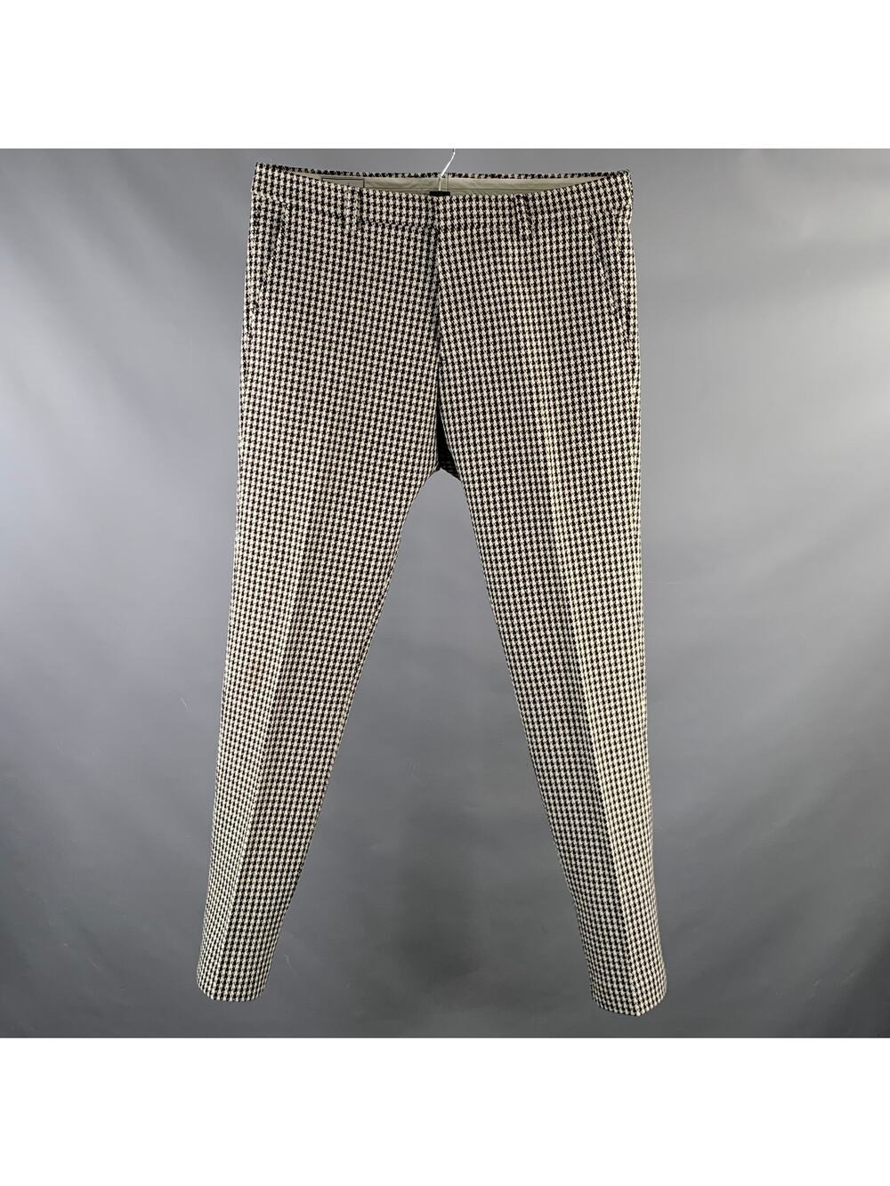 AMI by ALEXANDRE MATTIUSSI Size 34 Black White Houndstooth Casual Pants